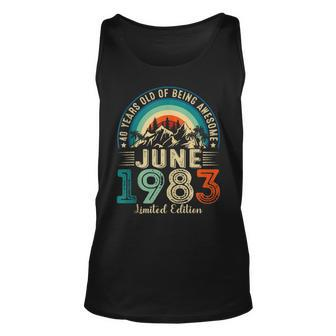 40 Years Old 40Th Birthday Men Awesome Since June 1983 Tank Top | Mazezy