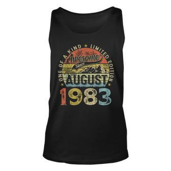 40 Years Old Made In 1983 Vintage August 1983 40Th Birthday Tank Top | Mazezy