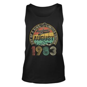 40 Years Old Made In 1983 Vintage August 1983 40Th Birthday Unisex Tank Top - Seseable