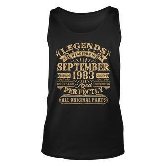 40Th Birthday Decoration Legends Born In September 1983 Tank Top | Mazezy