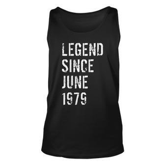 40Th Birthday Gift Legend Since June 1979 Unisex Tank Top | Mazezy