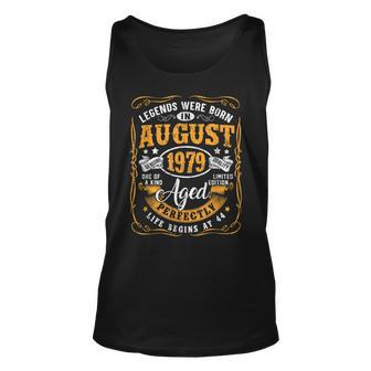 44Th Birthday 44 Years Old Legends Born August 1979 Tank Top - Seseable