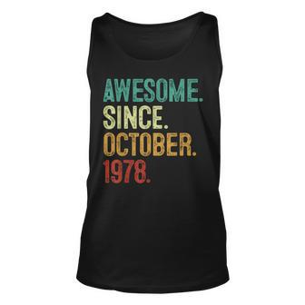 45 Year Old Awesome Since October 1978 45Th Birthday Tank Top | Mazezy