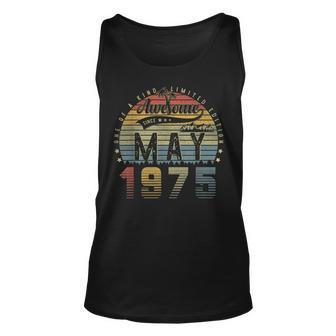 48 Year Old Awesome Since May 1975 48Th Birthday Unisex Tank Top | Mazezy