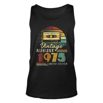 48 Years Old Made In 1975 Vintage August 1975 48Th Birthday Unisex Tank Top - Thegiftio UK