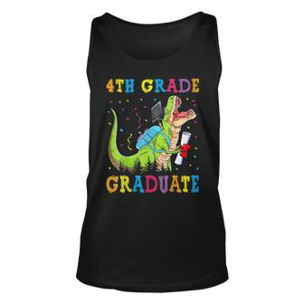 4Th Grade Graduate Dinosaur Trex 4Th Grade Graduation Unisex Tank Top | Mazezy DE