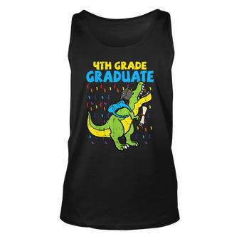 4Th Grade Graduate Dinosaur Trex Fourth Grade Graduation Unisex Tank Top | Mazezy