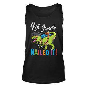 4Th Grade Nailed It Dinosaur Graduation Unisex Tank Top | Mazezy