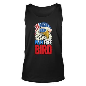 4Th Of July American Flag Bald Eagle Mullet Play Free Bird Mullet Tank Top | Mazezy