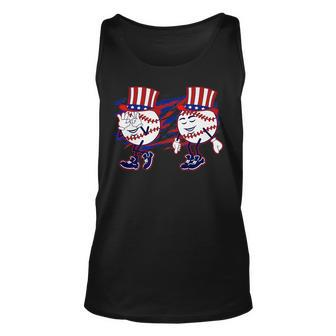 4Th July Funny Baseball Griddy Dance Usa Patriotic Man Unisex Tank Top | Mazezy