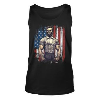 4Th Of July Patriotic Abraham Lincoln Graphic July 4Th Tank Top | Mazezy