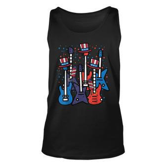 4Th July Rocker Guitars Us Flag Patriotic Rock Boys Kids Men Tank Top | Mazezy