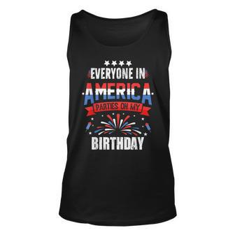 4Th Of July 2023 Everyone In America Parties On My Birthday Unisex Tank Top - Monsterry AU