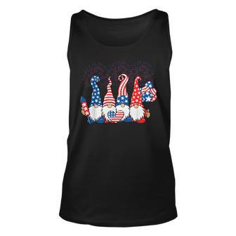 4Th Of July 2023 Patriotic Gnomes Funny American Usa Flag Unisex Tank Top | Mazezy UK