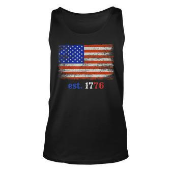4Th Of July American Flag 1776 Proud Veteran Unisex Tank Top | Mazezy