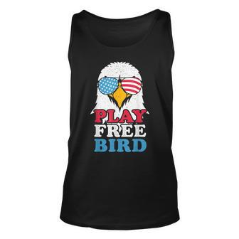 4Th Of July American Flag Bald Eagle Mullet Play Free Bird Unisex Tank Top | Mazezy