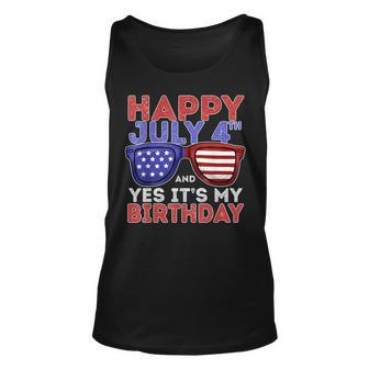 4Th Of July Birthday Sunglasses Born On The Fourth Of July Unisex Tank Top | Mazezy