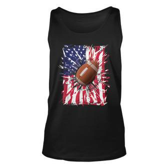 4Th Of July Football Usa American Flag Patriotic Men Unisex Tank Top | Mazezy