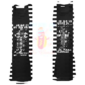 4Th Of July Im Just Here For The Wieners Hot Dogs Funny Unisex Tank Top | Mazezy