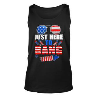 4Th Of July Im Just Here To Bang Fireworks Unisex Tank Top - Monsterry DE