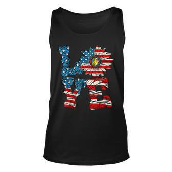 4Th Of July Love Peace Sunflower Patriotic American Flag Usa Unisex Tank Top - Monsterry UK