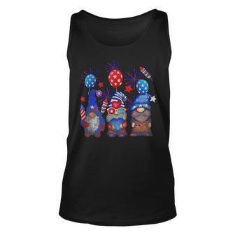 4Th Of July Patriotic Cute Gnomes Funny American Usa Flag Unisex Tank Top - Monsterry