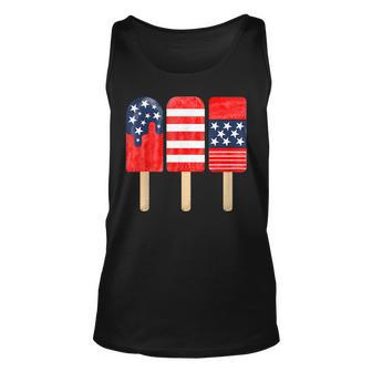 4Th Of July Popsicle Red White Blue American Flag Patriotic Unisex Tank Top | Mazezy