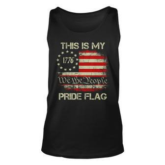 4Th Of July This Is My Pride Flag Usa American Patriotic Unisex Tank Top - Seseable
