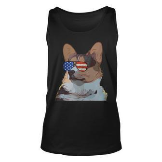 4Th Of July Usa Tricolor Corgi Usa Funny Gifts Unisex Tank Top | Mazezy
