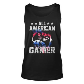 4Th Of July Video Game American Flag All American Gamer Unisex Tank Top | Mazezy