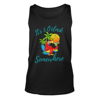 It Is 5 O'clock Somewhere Drinking Parrot Tank Top | Mazezy