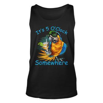 It Is 5 O'clock Somewhere Drinking Parrot Tank Top - Seseable