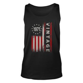 52 Year Old Vintage 1971 American Flag 52Nd Birthday Tank Top - Seseable