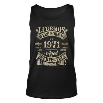 52Nd Birthday 52 Years Old Vintage Legends Born In 1971 Tank Top - Thegiftio UK