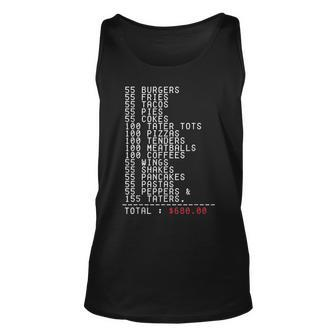 55 Burgers 55 Fries I Think You Should Leave Funny Unisex Tank Top - Monsterry
