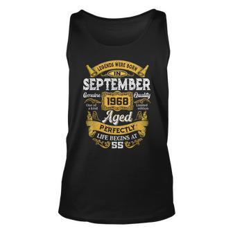 55 Years Old Decoration Legends Born In September 1968 Tank Top | Mazezy