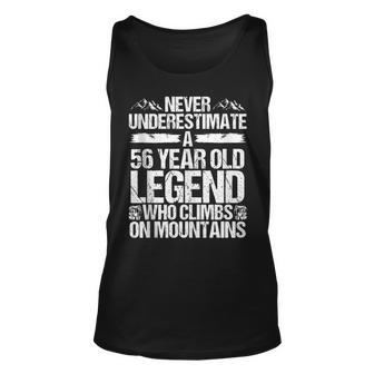 56 Birthday Never Underestimate Hiking Legend 56 Years Old Unisex Tank Top - Seseable