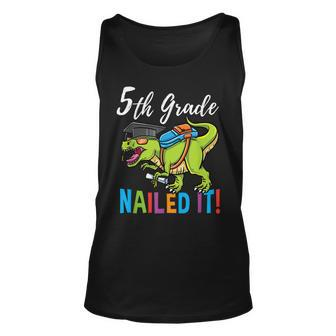 5Th Grade Nailed It Dinosaur Graduation Unisex Tank Top | Mazezy
