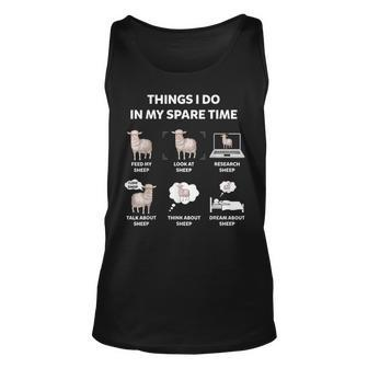 6 Things I Do In My Spare Time Sheep Cute Sheep For Sheep Lovers Tank Top | Mazezy