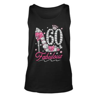 60Th Birthday 60 & Fabulous Pink 60 Years Old Diamond Shoes Unisex Tank Top - Monsterry DE