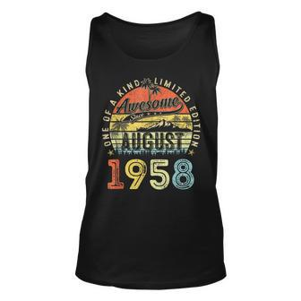 65 Year Old Awesome Since August 1958 65Th Birthday Tank Top - Seseable
