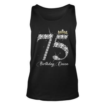 75 Year Old Its My 75Th Birthday Queen Diamond Heels Crown Tank Top - Seseable