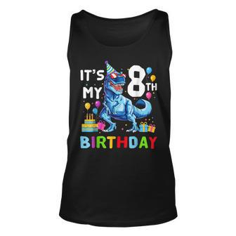8 Year Old 8Th Birthday Boy Dino T Rex Dinosaur Tank Top | Mazezy AU