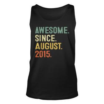 8 Year Old 8Th Birthday Boys Awesome Since August 2015 Tank Top | Mazezy