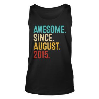 8 Year Old Awesome Since August 2015 8Th Birthday Tank Top - Seseable