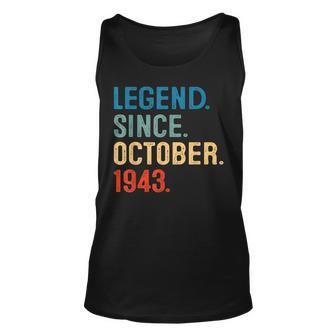 80 Year Old 80Th Birthday Legend Since October 1943 Tank Top | Mazezy