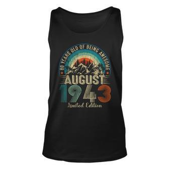 80 Years Old August 1943 Vintage 80Th Birthday 80Th Birthday Tank Top | Mazezy