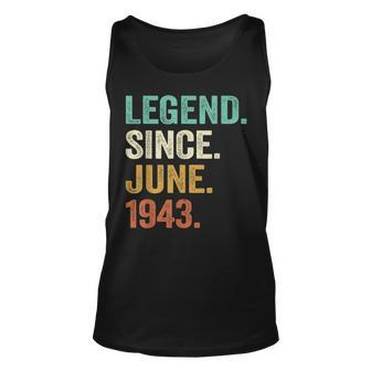 80 Years Old Legend Since June 1943 80Th Birthday Men Tank Top | Mazezy