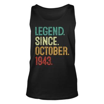 80 Years Old Legend Since October 1943 80Th Birthday Tank Top - Thegiftio UK