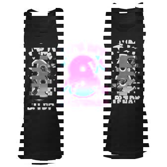 8Th Birthday Girl 8 Years Butterflies And Number 8 Unisex Tank Top | Mazezy